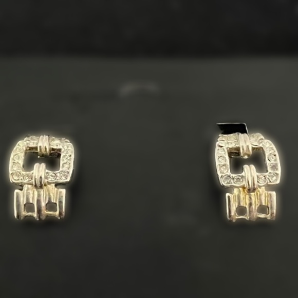 Vintage Rhinestone Clip On Earrings - Picture 7 of 7